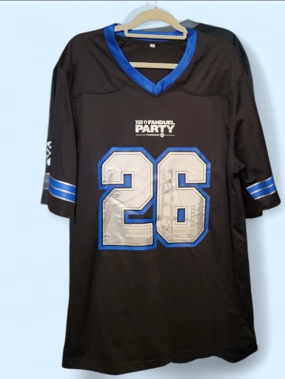 The FanDuel Party Powered by Spptify San Francisco #26 Football Jersey Size 2XL
